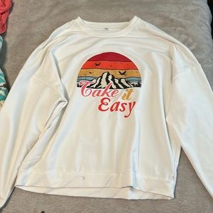 Take it easy white crewneck sweatshirt XXL